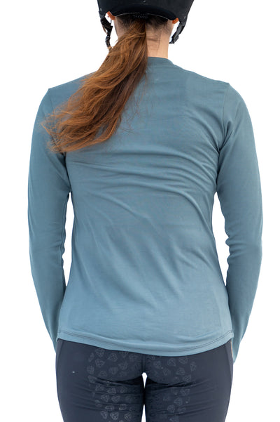 Basic Long Sleeve Shirt - Silver Blue - FINAL SALE
