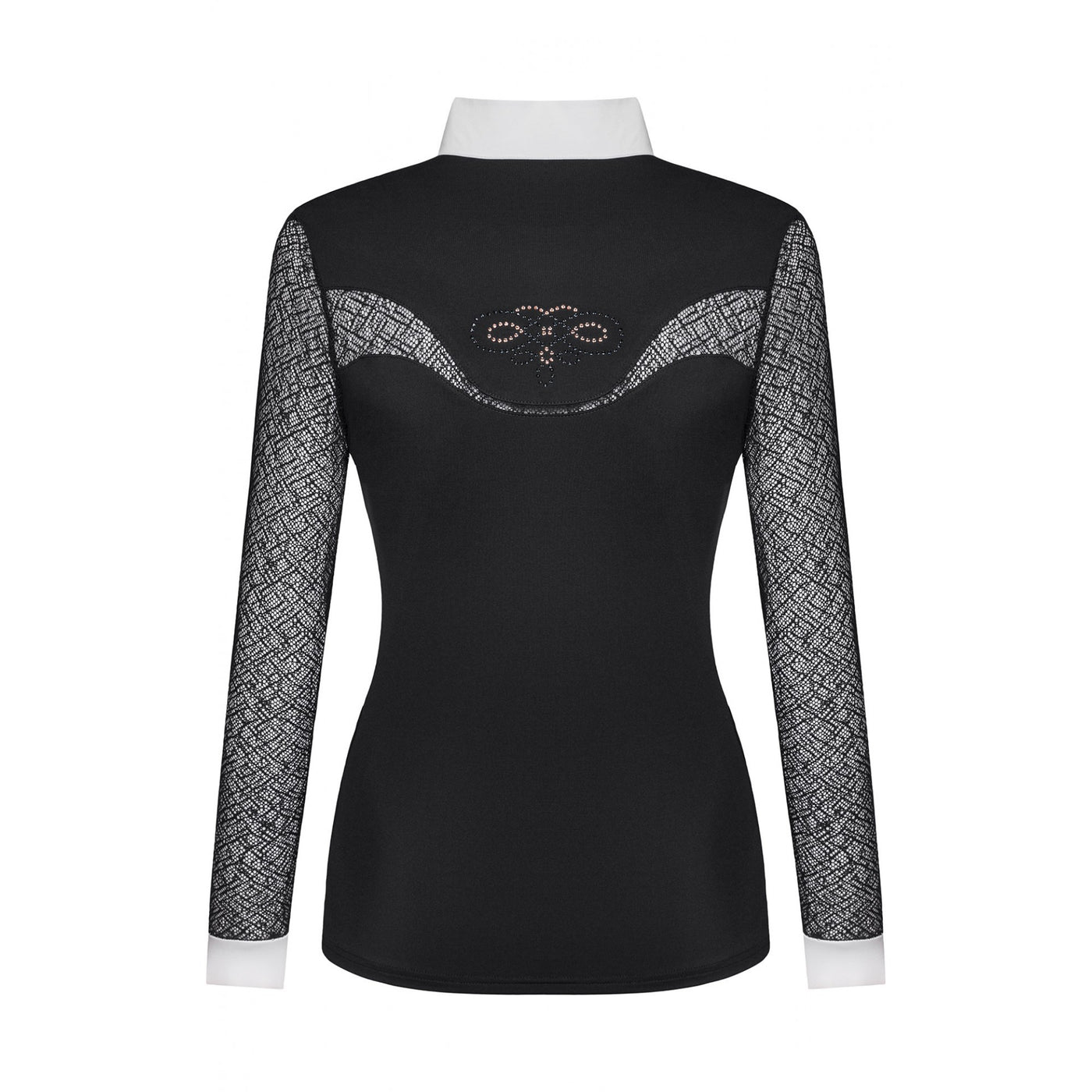 FAIR PLAY CECILE ROSEGOLD LONG SLEEVE COMPETITION SHOW SHIRT - BLACK