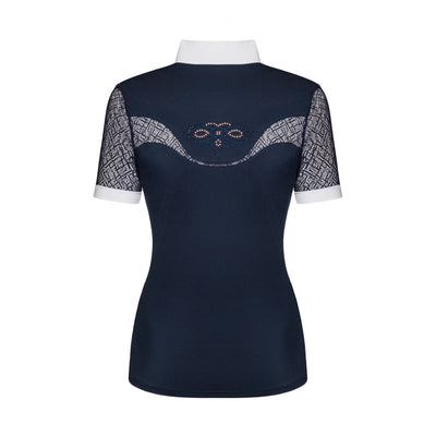 FAIR PLAY CECILE ROSEGOLD SHORT SLEEVE COMPETITION SHOW SHIRT - NAVY