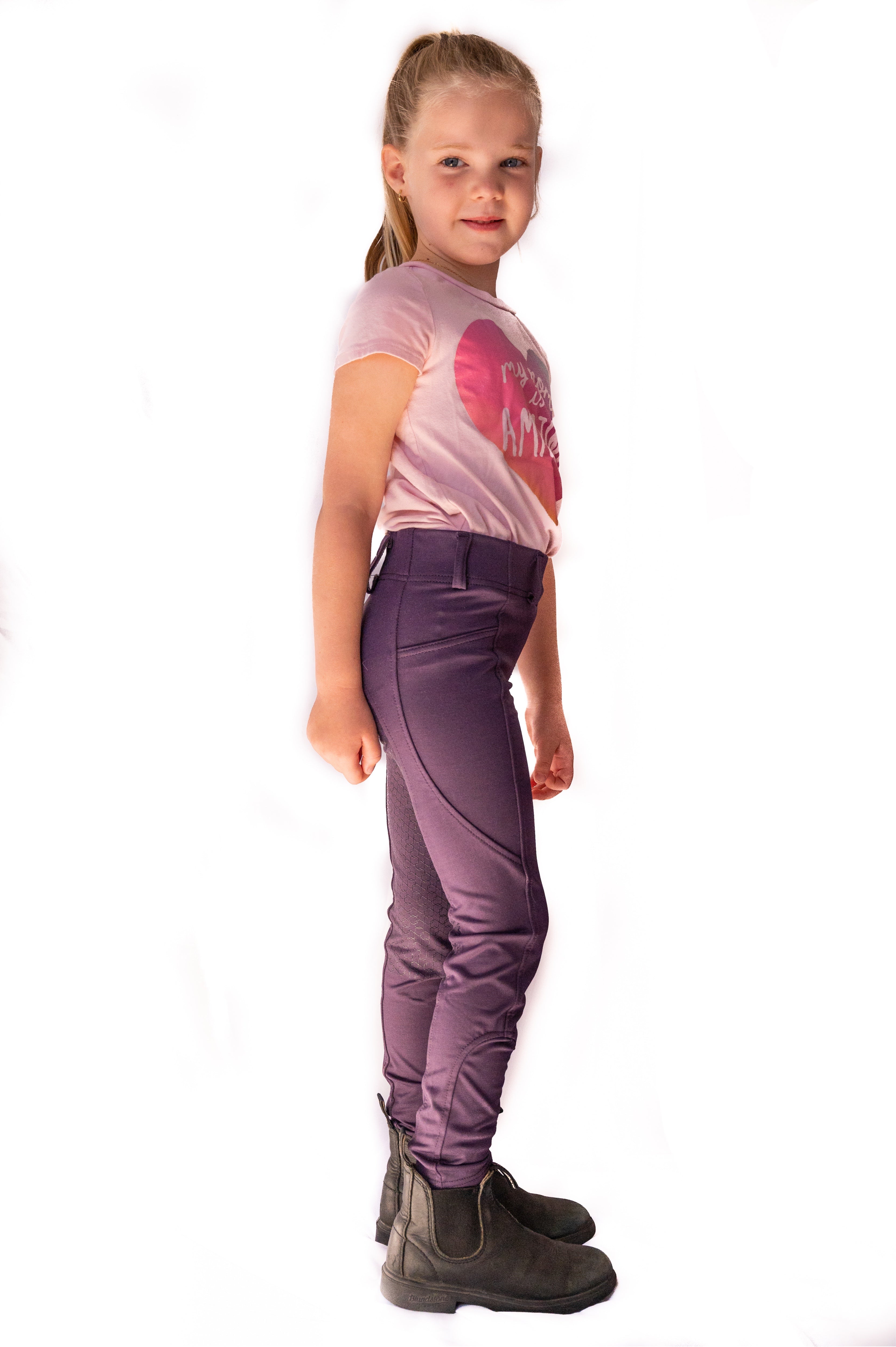 Basic fleece leggings purple for children
