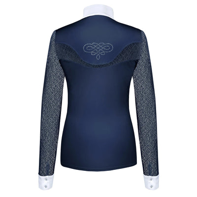 FAIR PLAY CECILE COMPETITION LONG SLEEVE SHOW SHIRT - Navy