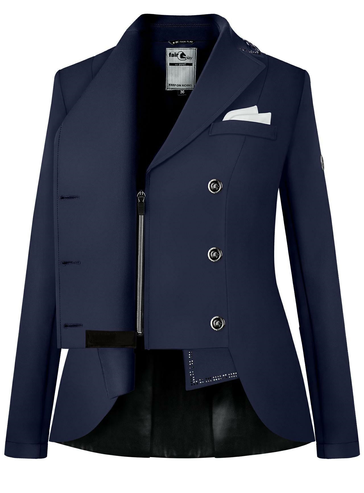 Reiko Navy short tail silver