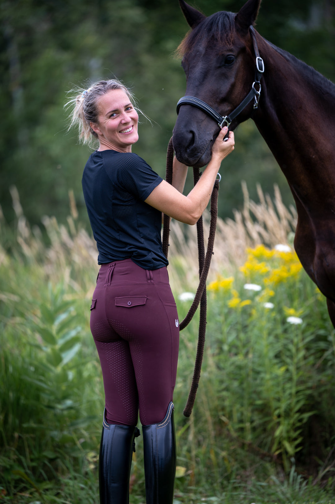 Serenata Burgundy Riding leggings