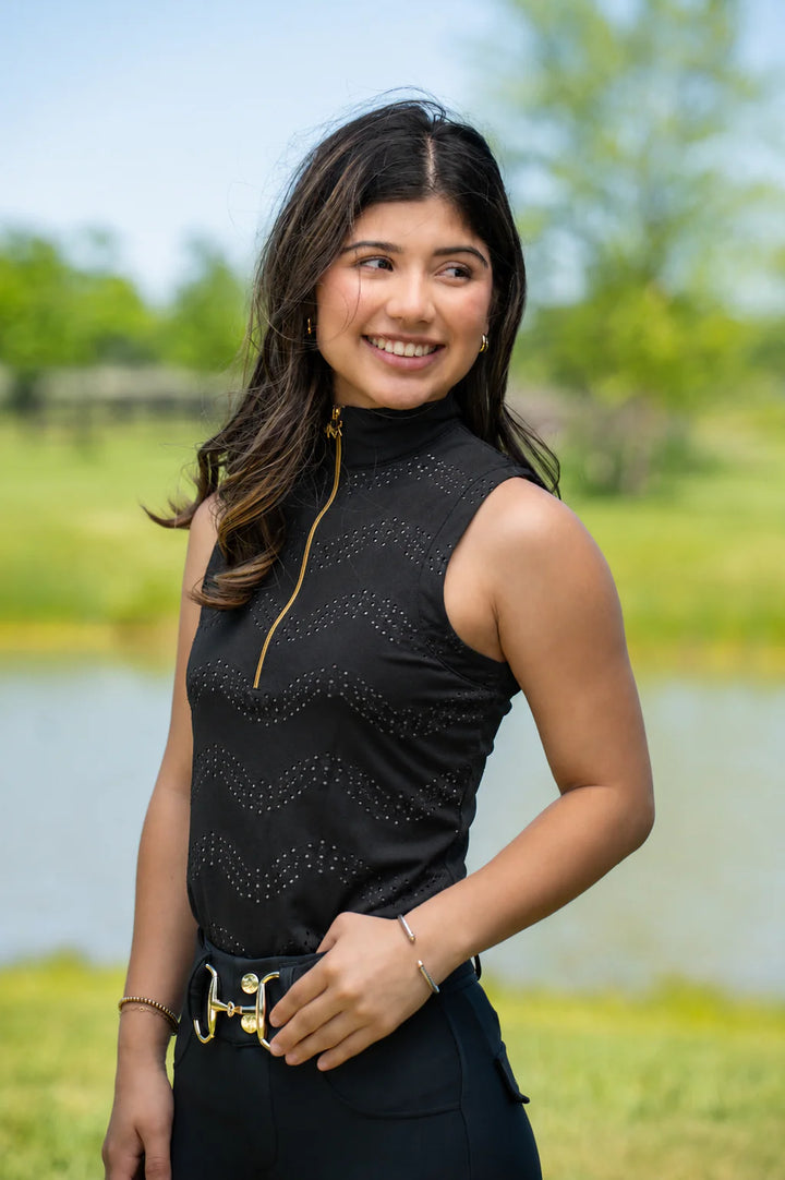 The Eyelet cool fit Black sleeveless