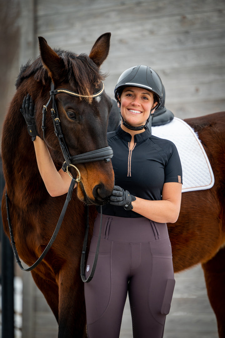 Liana black short sleeves - Leveza