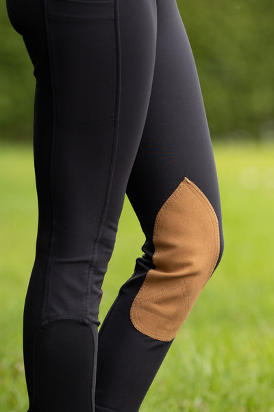 Pantalon noir avec patch genoux Delcy - VENTE FINALE