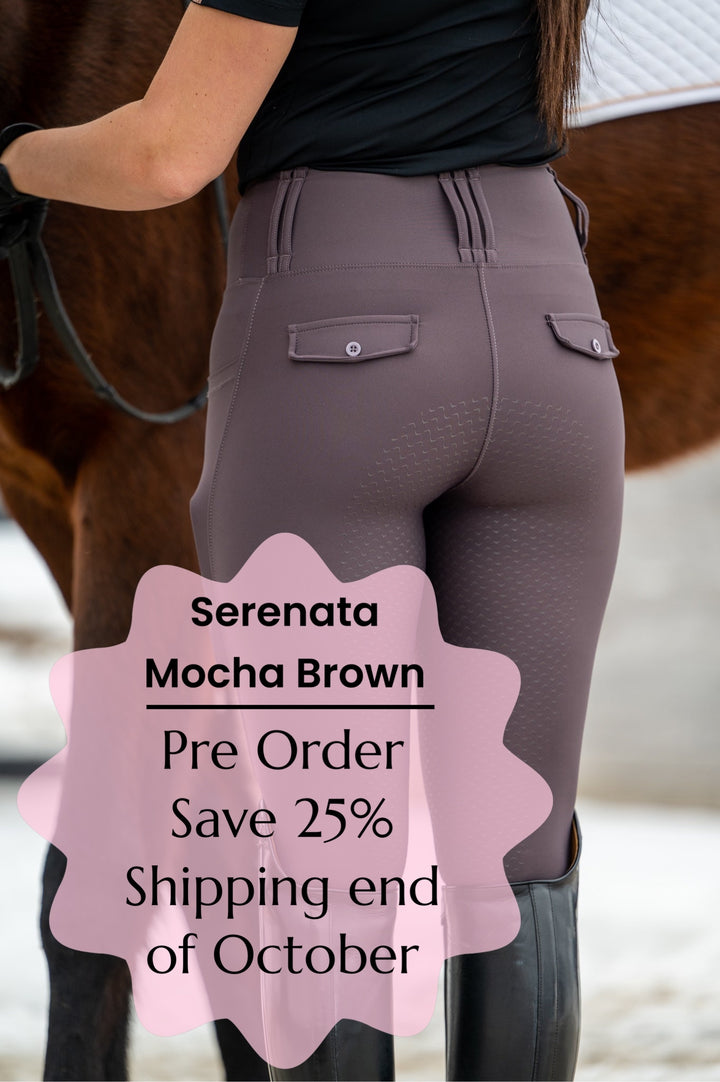 Serenata Mocha plum brown Riding Leggings - pre order