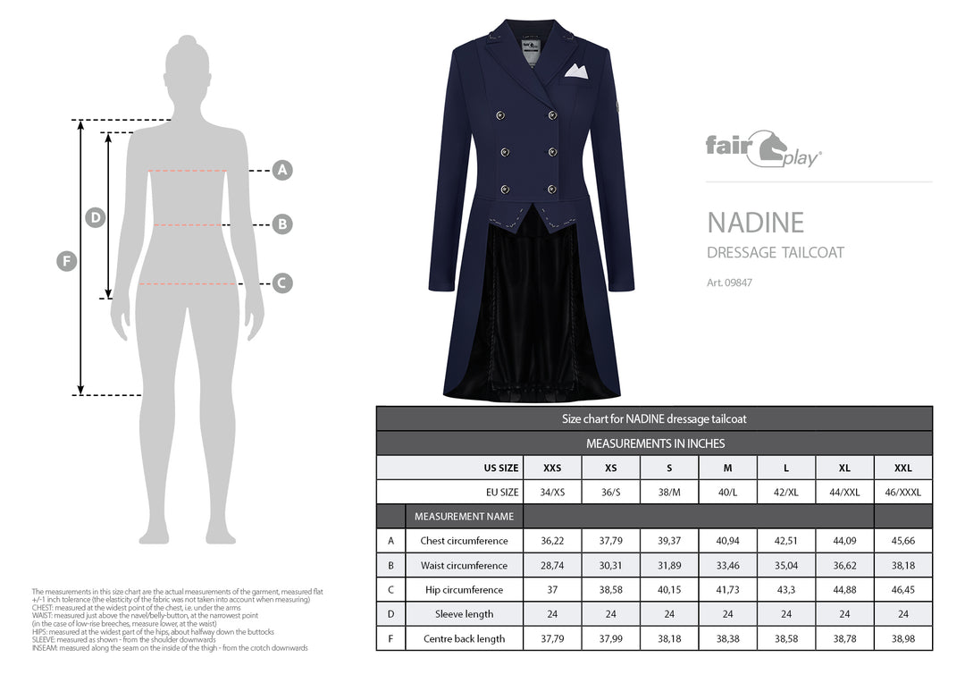 queue-de-pie Nadine, bleu marine/argent 