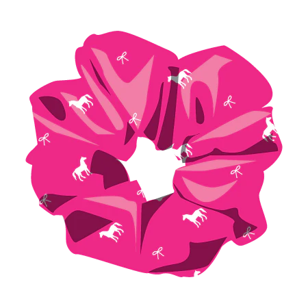 Chouchou imprimé poney - Fushia