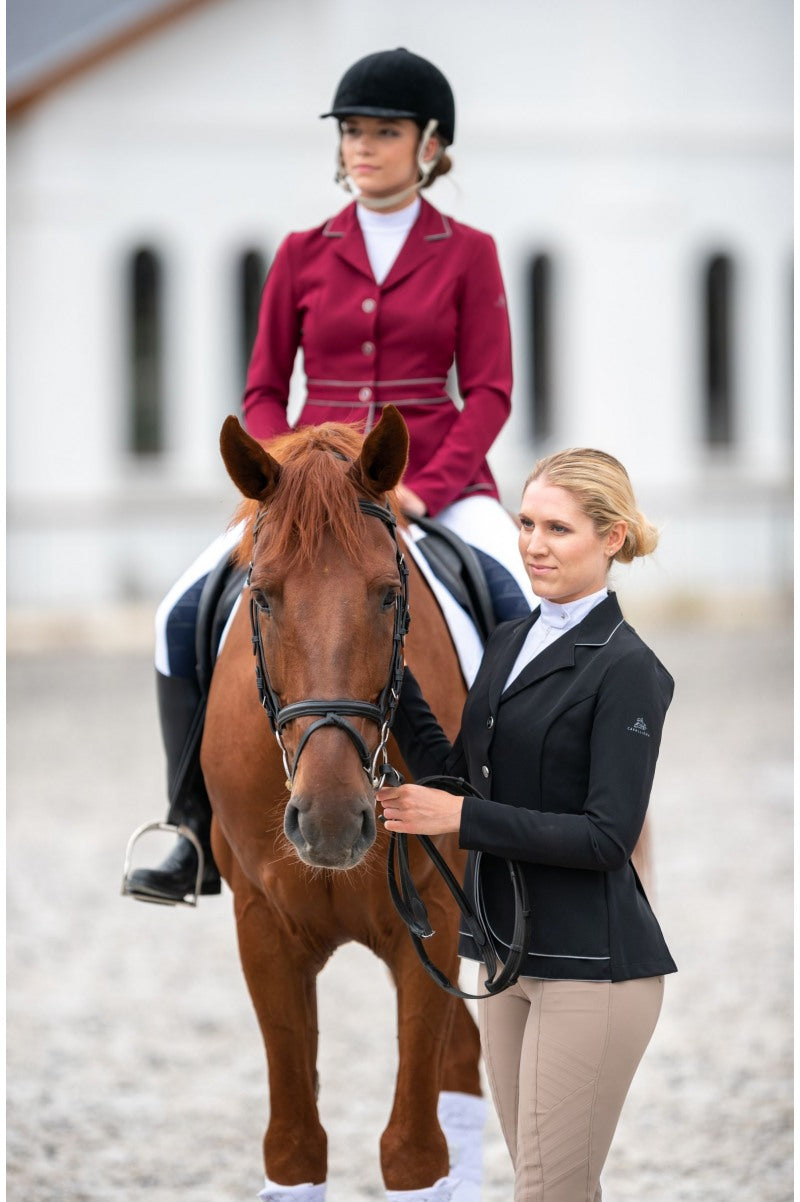 Veste de Concours d'Equitation VENICE NOIR - TECHNOLOGIE DOUBLE FACE AVANT Softshell, Tenue Technique de Concours Equestre