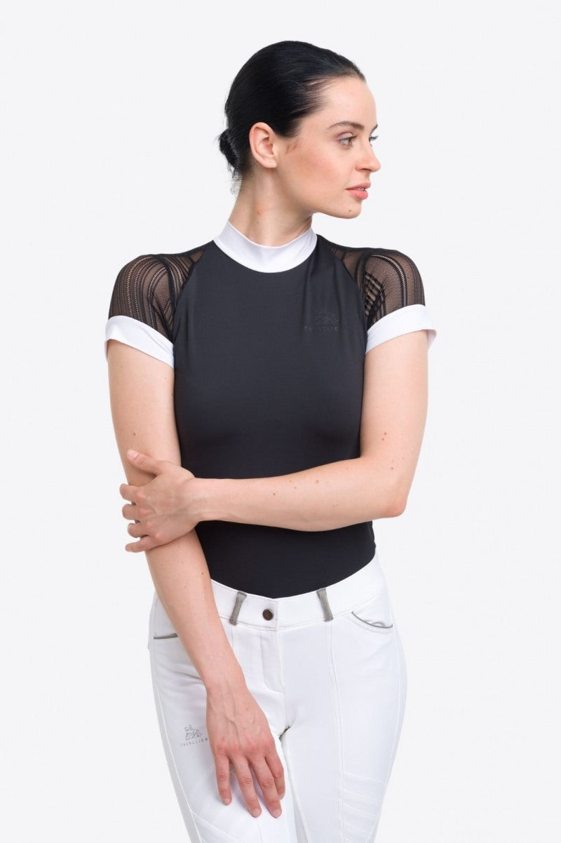 Chemise de concours technique à manches courtes Cavalliera Contessa - Noir