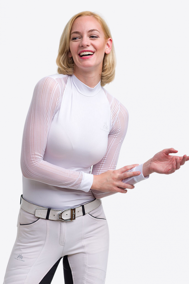 Chemise de concours d'équitation CONTESSA - Manches longues - blanc