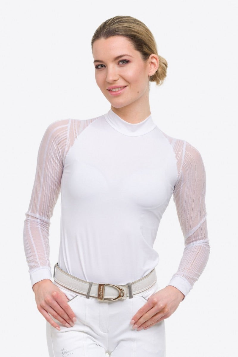 Chemise de concours d'équitation CONTESSA - Manches longues - blanc