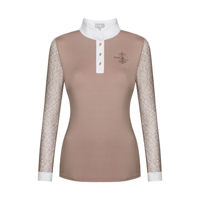 FAIR PLAY CECILE ROSEGOLD LONG SLEEVE COMPETITION SHOW SHIRT - BEIGE