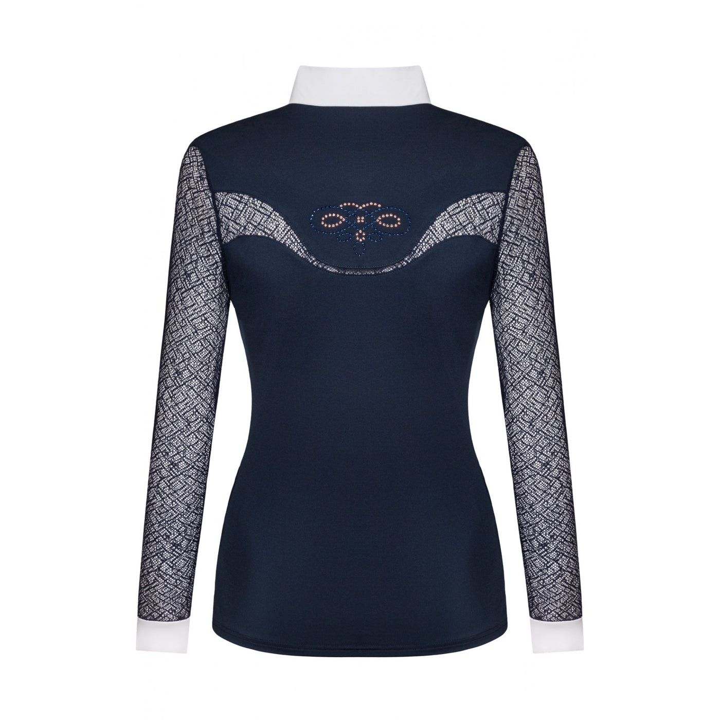 FAIR PLAY CECILE ROSEGOLD LONG SLEEVE COMPETITION SHOW SHIRT - NAVY