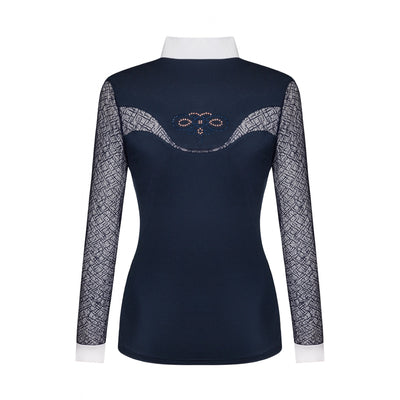 FAIR PLAY CECILE ROSEGOLD LONG SLEEVE COMPETITION SHOW SHIRT - NAVY