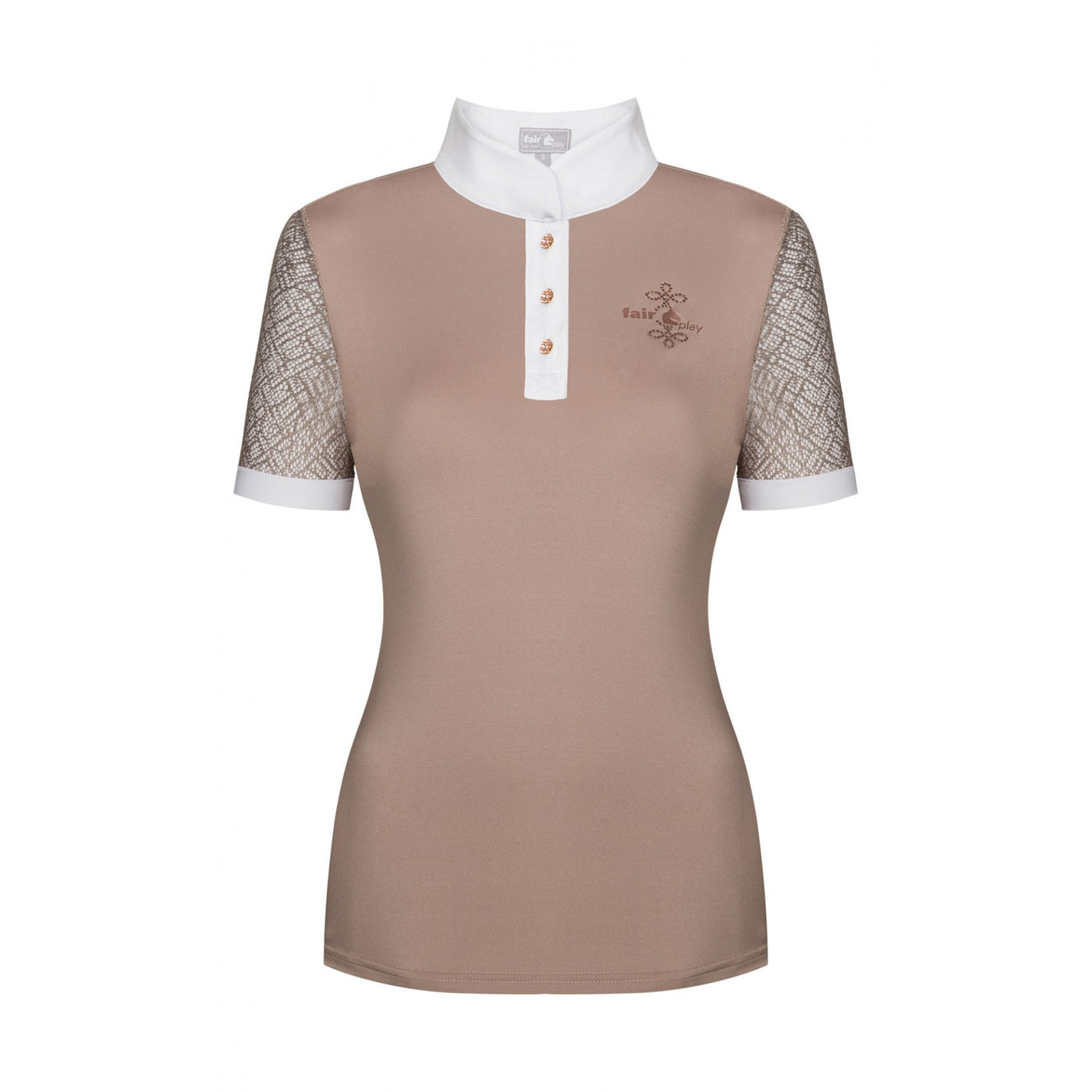 FAIR PLAY CECILE ROSEGOLD SHORT SLEEVE COMPETITION SHOW SHIRT - BEIGE