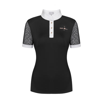 FAIR PLAY CECILE ROSEGOLD SHORT SLEEVE COMPETITION SHOW SHIRT - BLACK