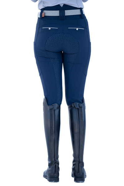 Pantalon d'été taille haute bleu marine Nefertiti 