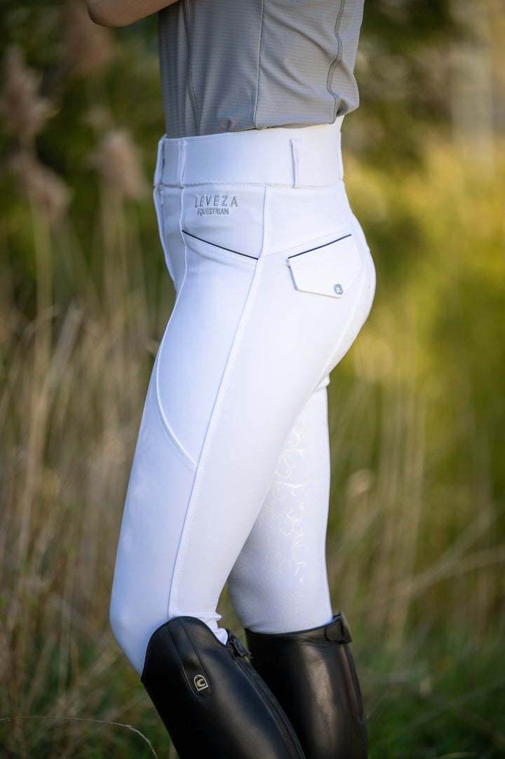 Dalhousie Full Seat Summer Breeches - White With White Full Seat - Leveza
