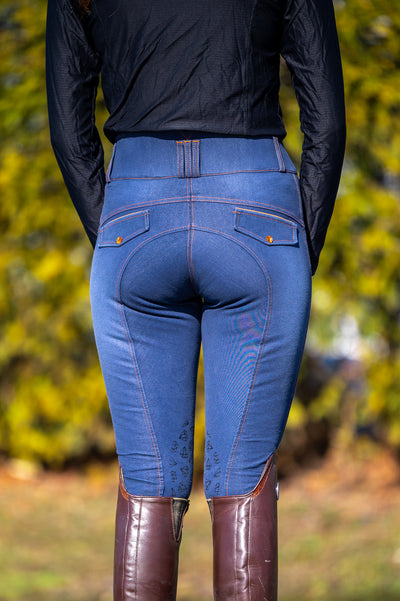 Pantalon d'équitation genouillère en jean Dalhousie