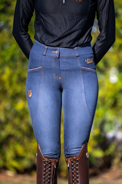 Dalhousie denim knee patch breeches