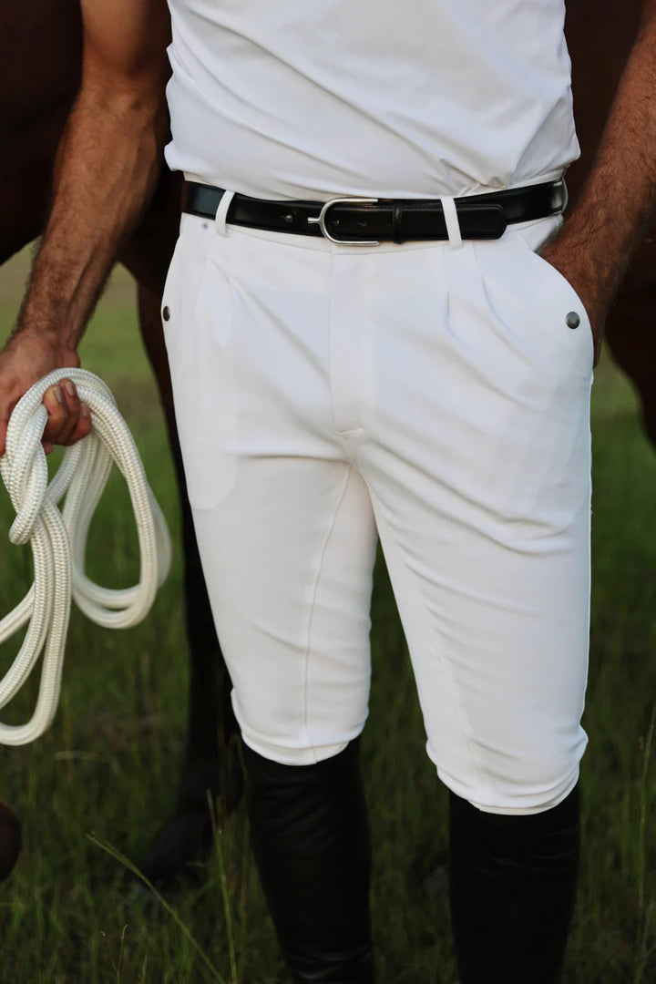 Pantalon d'équitation fond intégral blanc pour Homme - Vente Finale