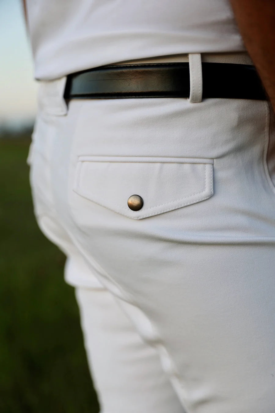 Pantalon d'équitation fond intégral blanc pour Homme