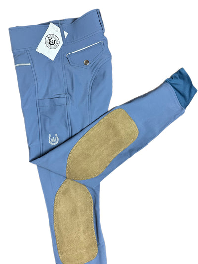 Delcy Knee patch breeches - Blue - FINAL SALE