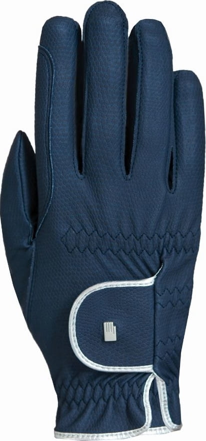 ROECKL LONA RIDING GLOVE - NAVY SILVER